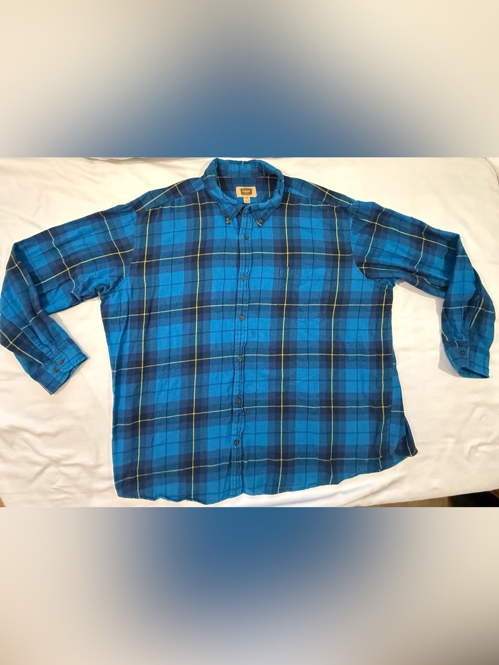 The Foundry Supply Co Men’s 3XL Blue Plaid 100% Cotton Flannel Shirt Big